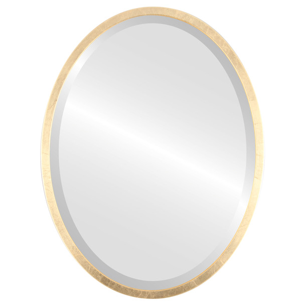 London Lifestyle in GoLondon Bevelled Oval Mirror Frame in Gold Leafld Leaf