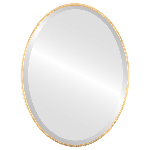 Singapore Bevelled Oval Mirror Frame in Gold Leaf