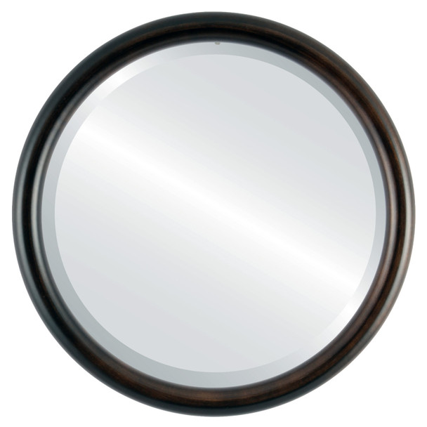 Pasadena Beveled Circle Mirror in Rubbed Bronze
