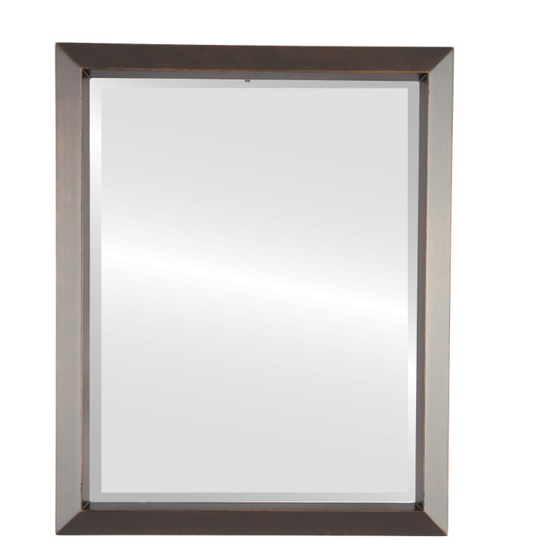 Regatta Beveled Rectangle Mirror Frame in Rubbed Bronze