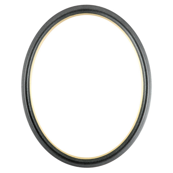Hamilton Oval Frame # 551 - Black Silver with Gold Lip