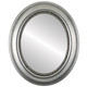 Heritage Flat Oval Mirror Frame in Silver Leaf with Black Antique