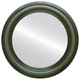 Philadelphia Flat Round Mirror Frame in Hunter Green