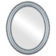 Dorset Flat Oval Mirror Frame in Silver Leaf with Black Antique