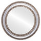 Dorset Flat Round Mirror Frame in Silver Leaf with Brown Antique
