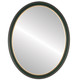 Hamilton Flat Oval Mirror Frame in Hunter Green with Gold Lip