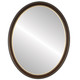 Hamilton Flat Oval Mirror Frame in Walnut with Gold Lip