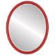 Hamilton Flat Oval Mirror Frame in Holiday Red with Silver Lip