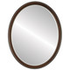 Hamilton Flat Oval Mirror Frame in Walnut with Silver Lip