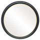 Hamilton Flat Round Mirror Frame in Gloss Black with Gold Lip