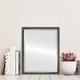 Hamilton Lifestyle Rectangle Mirror Frame in Black Silver with Silver Lip