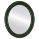 Monticello Flat Oval Mirror Frame in Hunter Green