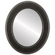 Montreal Flat Oval Mirror Frame in Black Silver