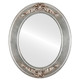 Ramino Flat Oval Mirror Frame in Silver Leaf with Brown Antique