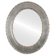 Paris Flat Oval Mirror Frame in Silver Leaf with Brown Antique