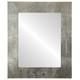 Ashland Flat Rectangle Mirror Frame in Silver Leaf with Brown Antique