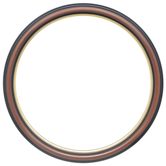 Hamilton Round Picture Frame - Rosewood - Gold Lip