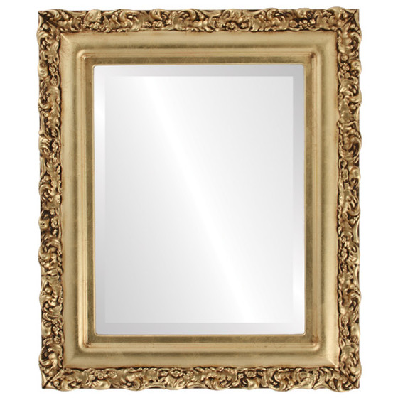 Rectangle Framed Mirror #602 Rome Antique Gold Leaf Finish - 1 - Wood - Victorian Frame Company