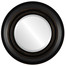 Imperial Beveled Round Mirror Frame in Matte Black with Gold Lip