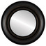 Imperial Flat Round Mirror Frame in Matte Black with Gold Lip