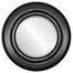 Imperial Beveled Round Mirror Frame in Matte Black with Silver Lip