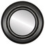 Imperial Flat Round Mirror Frame in Matte Black with Silver Lip