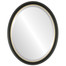 Hamilton Beveled Oval Mirror Frame in Matte Black with Gold Lip