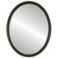 Hamilton Flat Oval Mirror Frame in Matte Black with Gold Lip