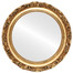 Rome Flat Round Mirror Frame in Antique Gold Leaf