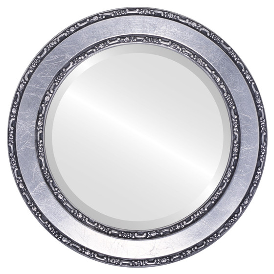 Atlantic Scalloped Silver Round Mirror