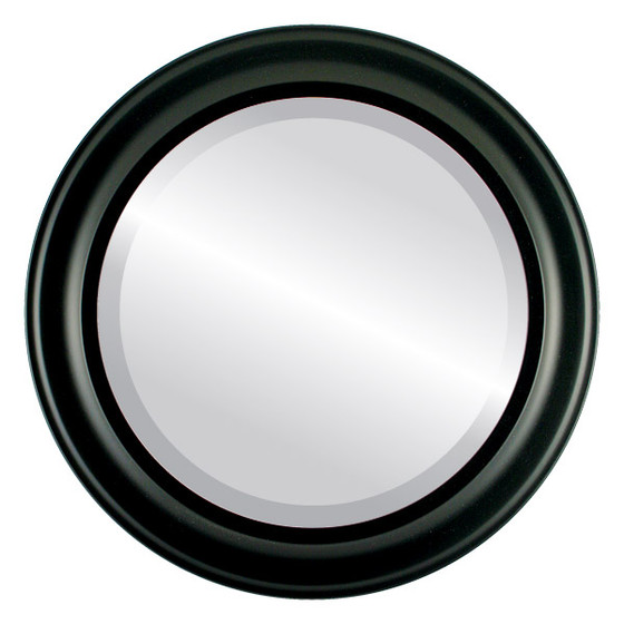 Round Framed Mirror #458 Heritage Matte Black Finish