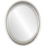 Pasadena Beveled Oval Mirror Frame in Silver Leaf with Brown Antique