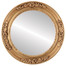 Versailles Beveled Round Mirror Frame in Gold Paint