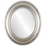 Lancaster Beveled Oval Mirror Frame in Silver Leaf with Brown Antique