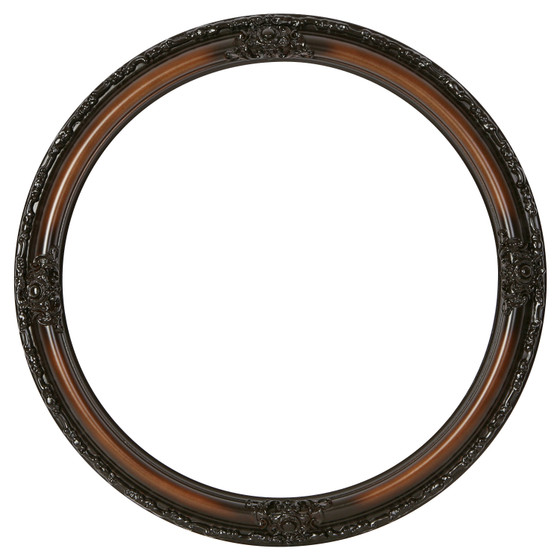 Jefferson Round Picture Frame - Walnut |Victorian Frames