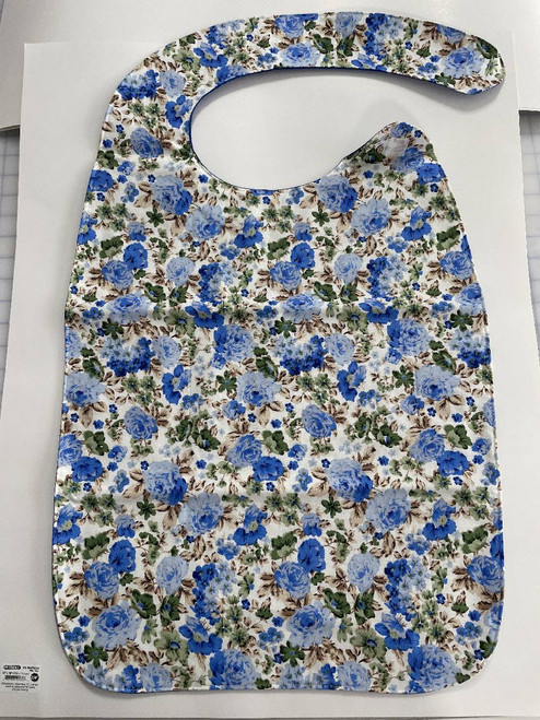 Adult Bibs / CA-B-A-12: Blue Flowers