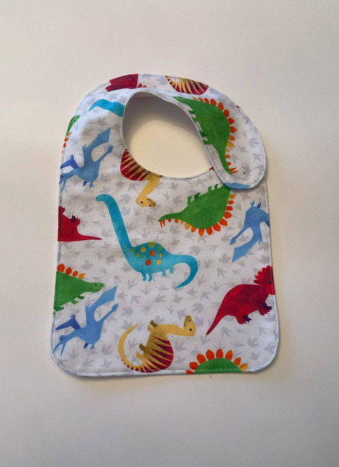 Baby Bibs / BI-B-3: Dinos (White) - Square