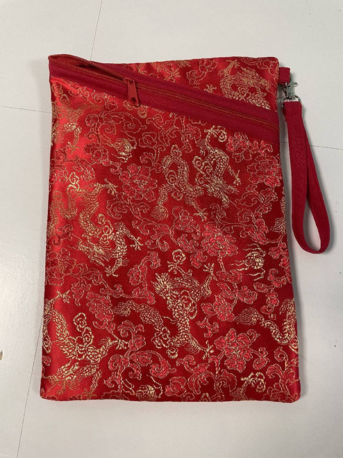 Ipad Bags / B-LI-5: Chinese Fabric (Red) - Has Handle
