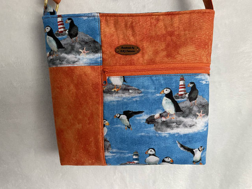 Cross Body Bags / HB-CB-24: Puffins (Orange)
