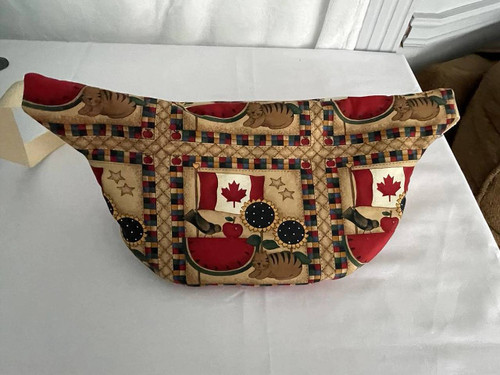 Cross Body Waist Bags / HB-CBW-2: Canadian Theme (Red and Light Brown)