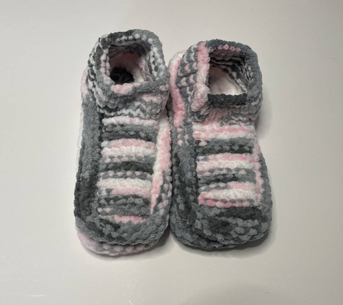 Knitted - Slippers / KC-KS-6: Gray (Pink)