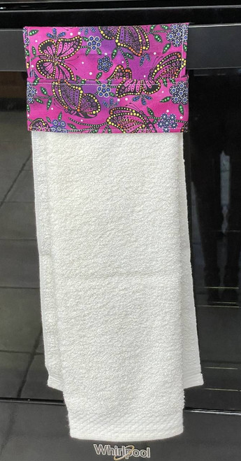 Decor Kitchen Towels / DK-KT-7: Jeweled Butterflies (White)