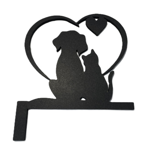 Doorway Toppers / HD-DT-24: Dog and Cat with Heart (Black)