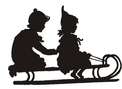 Doorway Toppers / HD-DT-48: Tobaggan for 2 (Black)