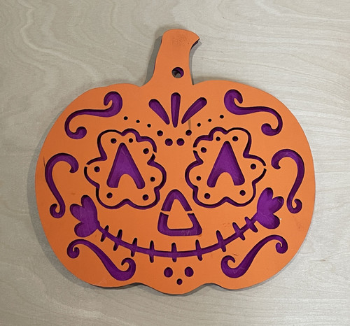 Wall Art - Halloween / SH-HWA-9: Scary Pumpkin (Orange / Purple)