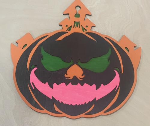 Wall Art - Halloween / SH-HWA-52: Scary Pumpkin (Black / Orange)