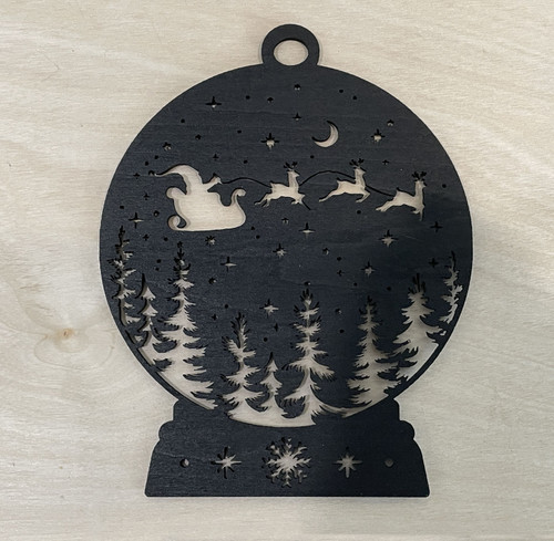 Christmas Tree Decorations / SH-CTD-9: Santa in Sleigh over Wilderness