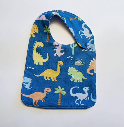 Baby Bibs / BI-B-57: Dino (Dark Blue) - Square