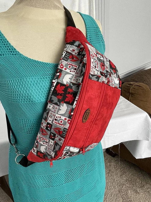 Cross Body Waist Bags / HB-CBW-1: Canadian Theme (Red and White)