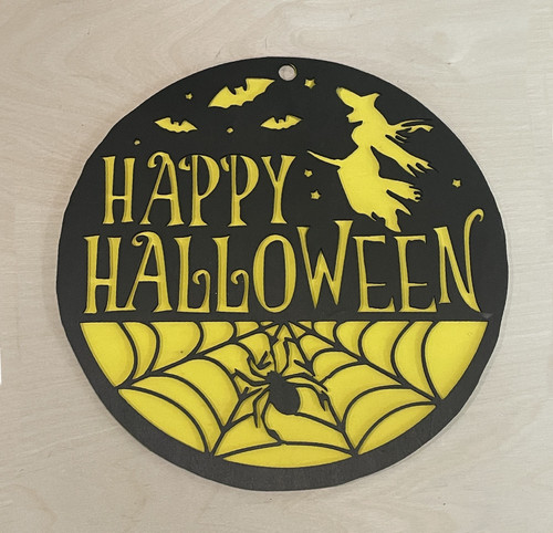 Wall Art - Halloween / SH-HWA-35: Happy Halloween (Black / Yellow)